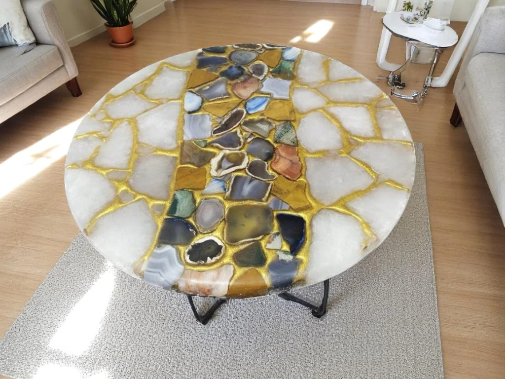 Mix Agate Coffee Table Antique  with Luxurious Living Spaces